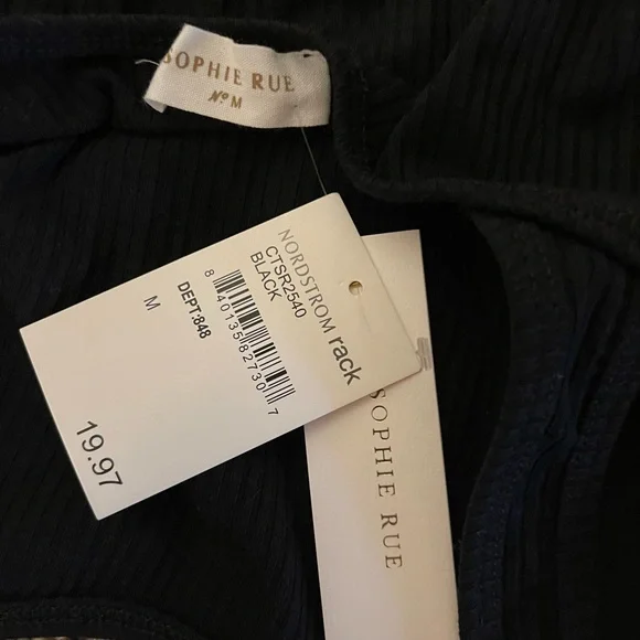 NWT-Black Ribbed Bodysuit - Picture 6 of 6